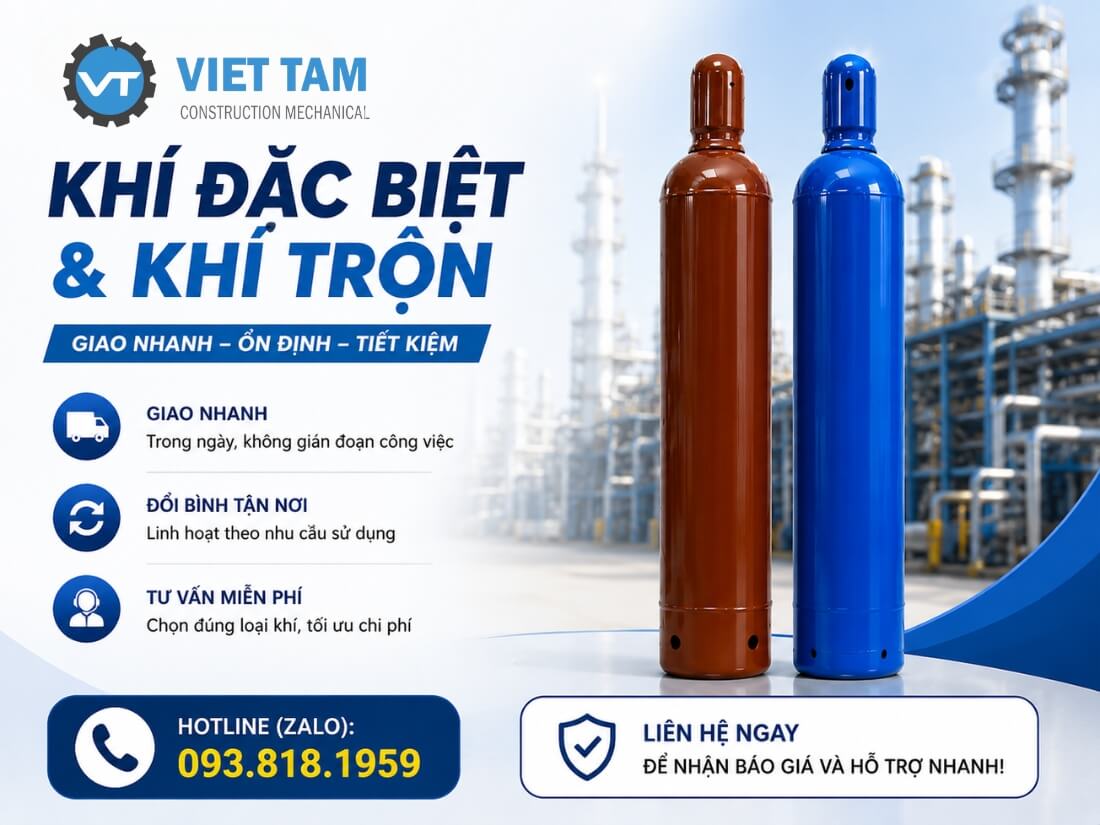 Chọn Khí Đặc Biệt & Khí Hỗn Hợp tại Khí Việt Tâm