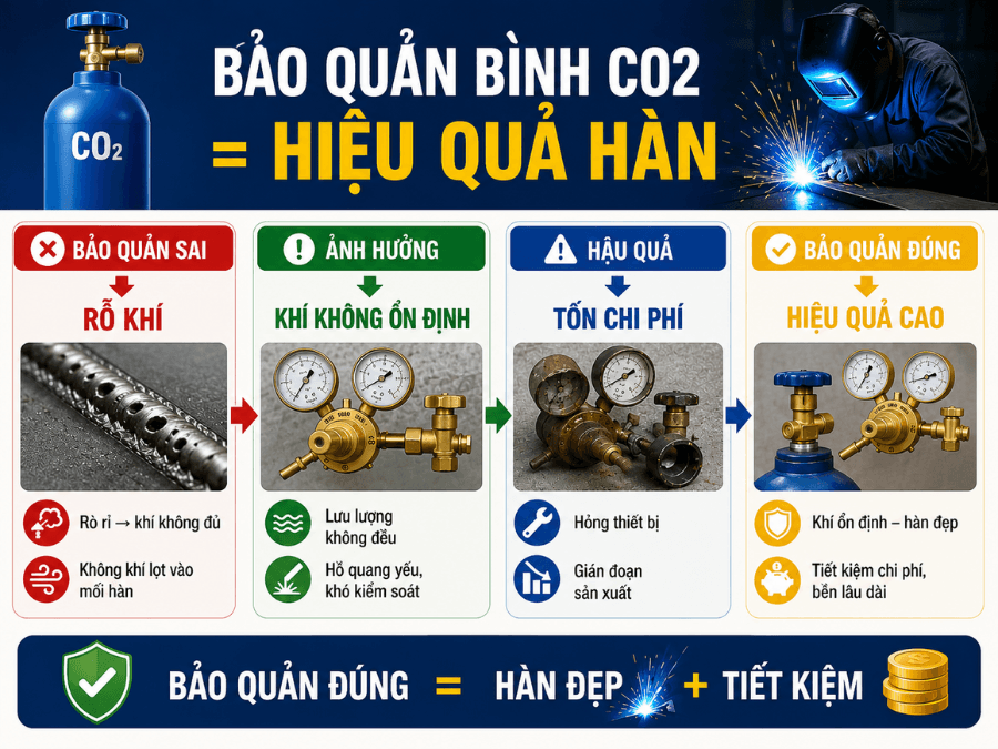 Bảo quản bình khí CO2 là yếu tố bắt buộc