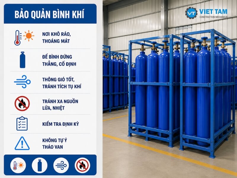 Bảo quản bình khí CO2 đúng cách