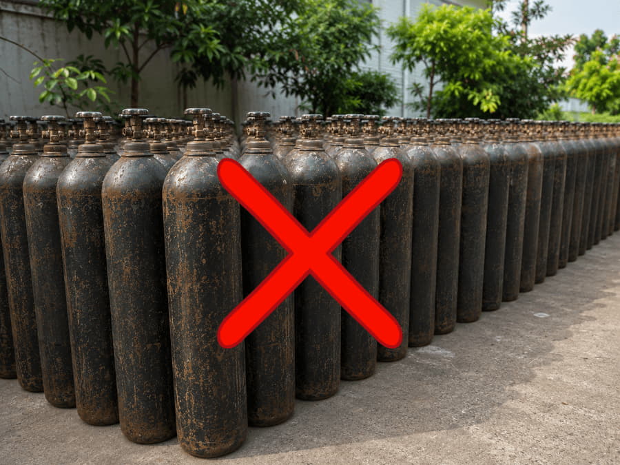 Đặt bình khí CO2 tránh ánh nắng