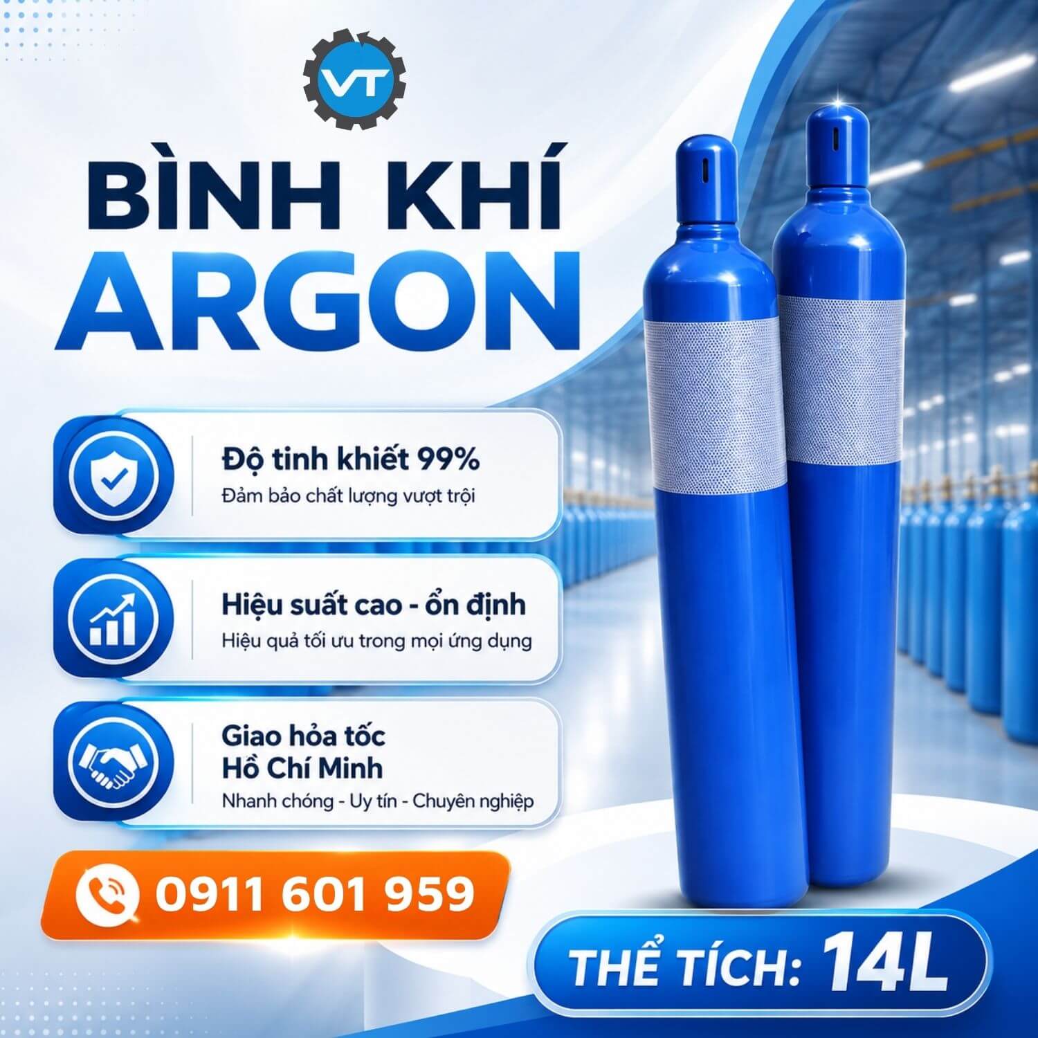Bình Khí Argon 14L