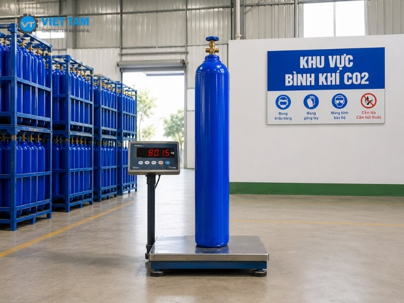 Bình khí CO2 phải đủ số KG