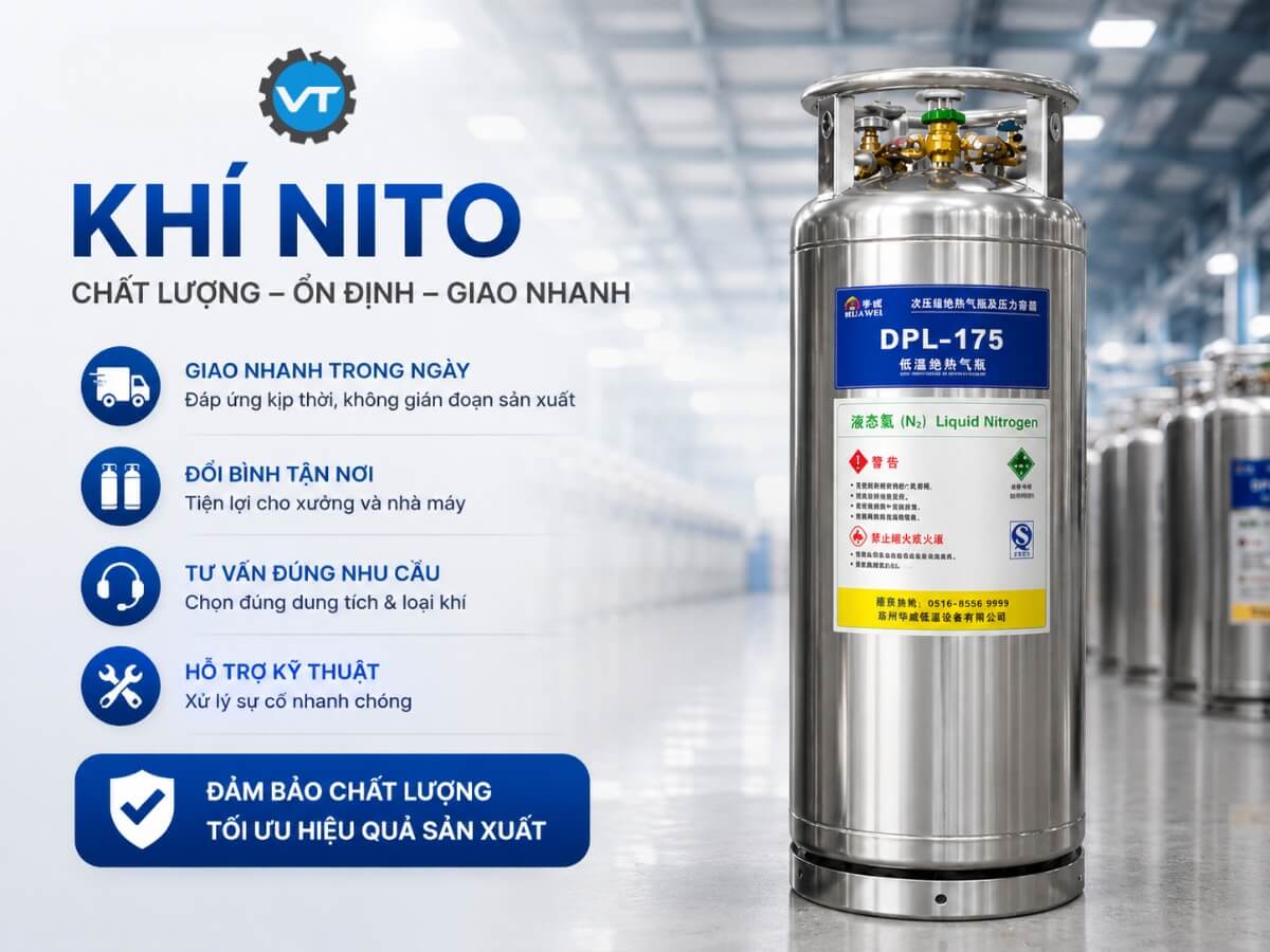 Bình khí Nito lỏng 175L tại Khí Việt Tâm