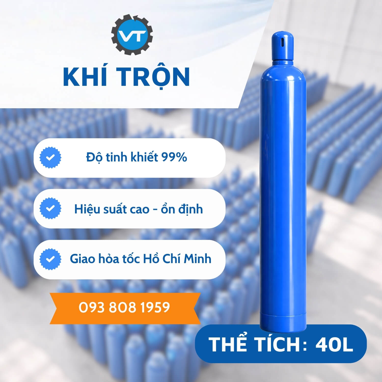 Khí Trộn 40L KT - khí Việt Tâm