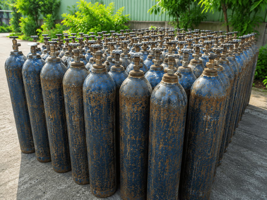 Kiểm tra tình trạng thân bình khí CO2 cũ