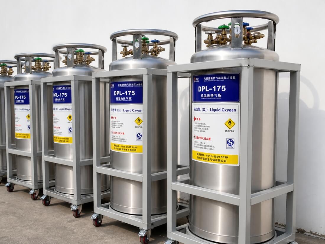 Bình khí Oxy lỏng 175L cấu tạo 2 lớp chân không