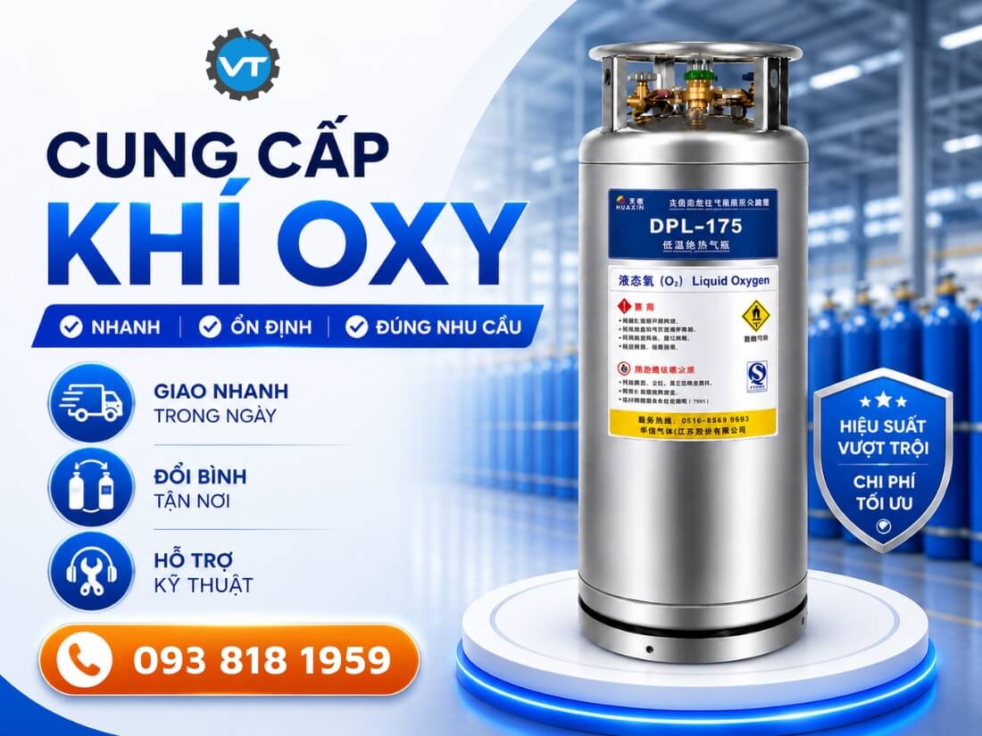 Đổi bình khí Oxy 175L tại Khí Việt Tâm