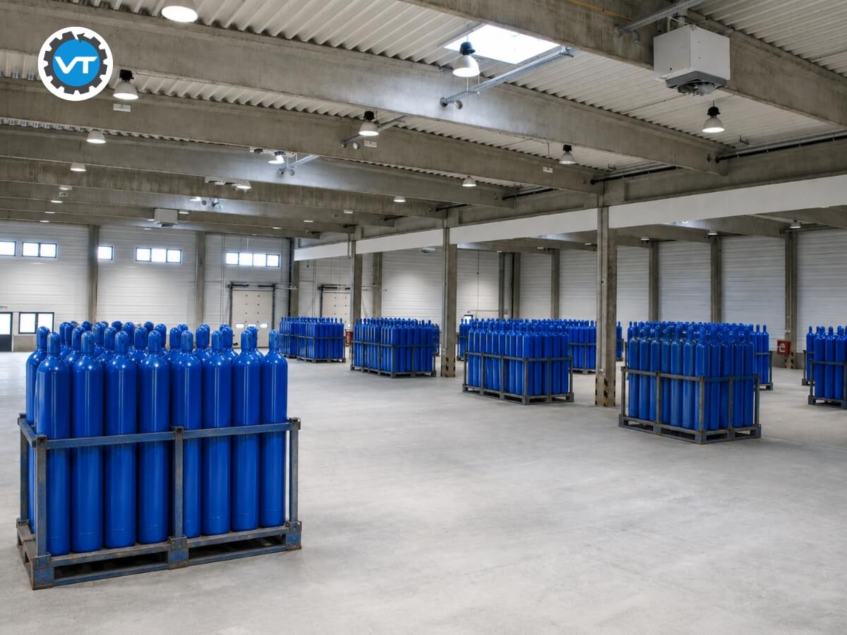Dung tích bình khí Nito 40L phù hợp xưởng