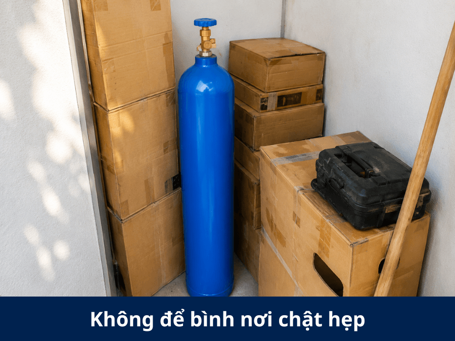 Không để bình CO2 nơi chật hẹp