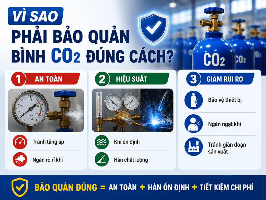 Lý do cần bảo quản khí CO2 đúng cách