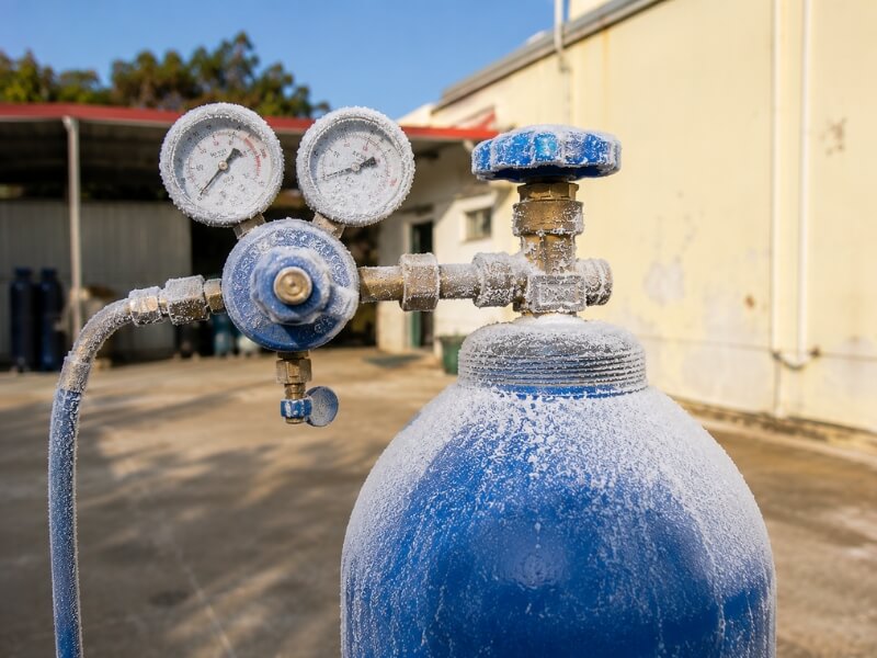 Đồng hồ bị hư có thể dận đến bình CO2 bị đóng tuyết