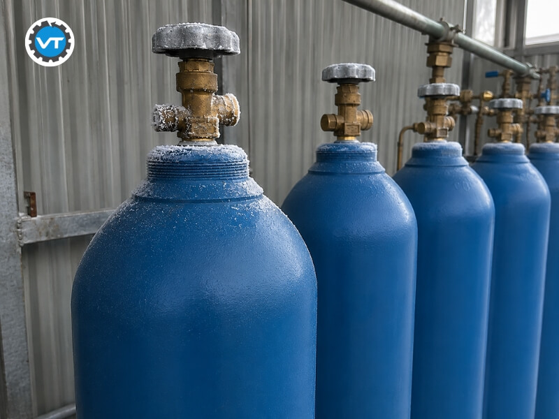 Bình CO2 bị đóng tuyết do sử dụng liên tục