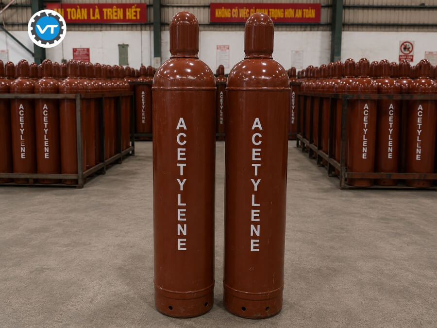Cần đảm bảo đặt bình khí Acetylene C2H2 nơi an toàn