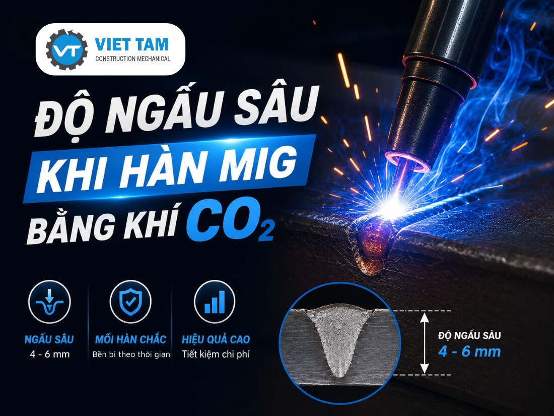 Hàn MIG bằng khí CO2 giúp tăng độ ngấu sâu