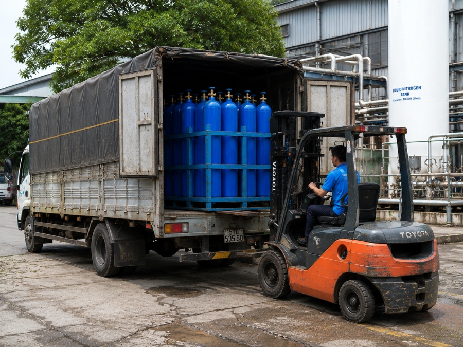 Khu vực giao bình khí Nito Củ Chi