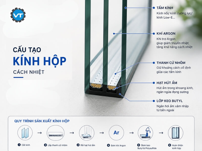 Sản xuất kính hộp cách nhiệt bằng khí Argon