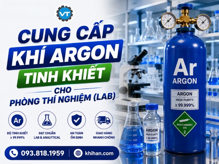 Cung cấp khí Argon tinh khiết phòng Lab