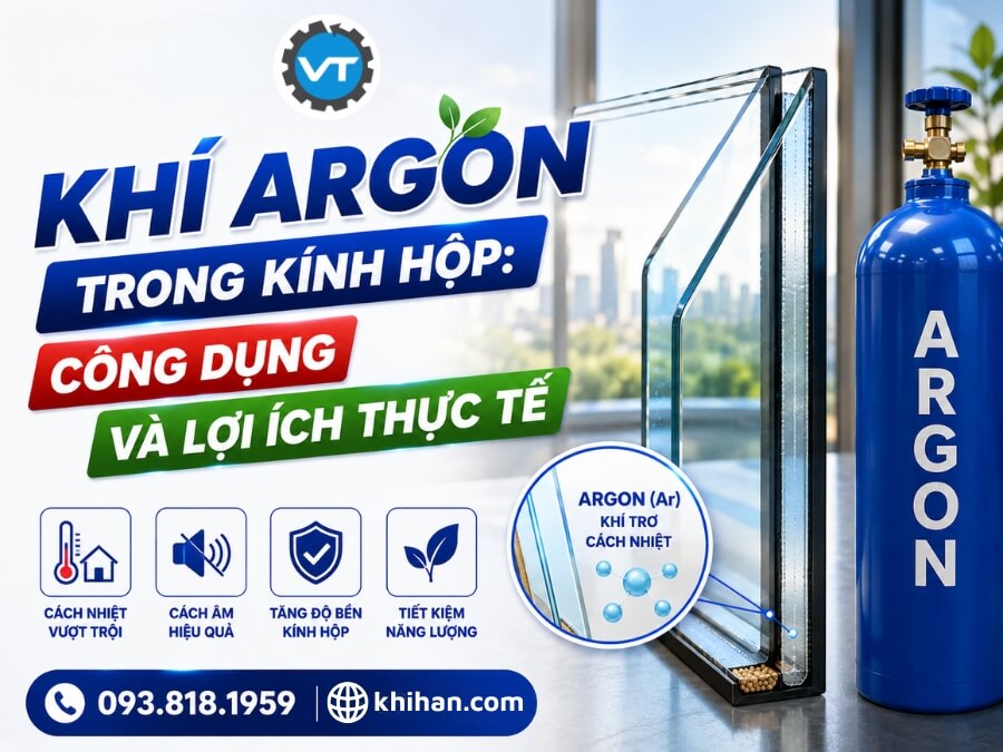 Khí Argon trong kính hộp