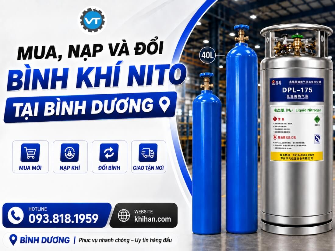 Mua nạp và đổi bình khí Nito tại Bình Dương