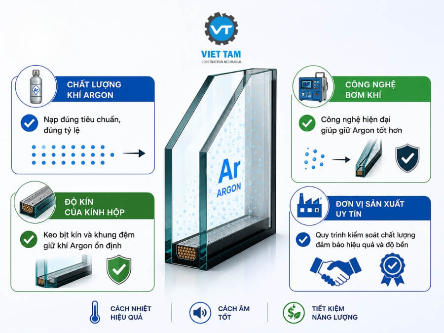 Tiêu chí lựa chọn đơn vị sản xuất kính hộp Argon uy tín