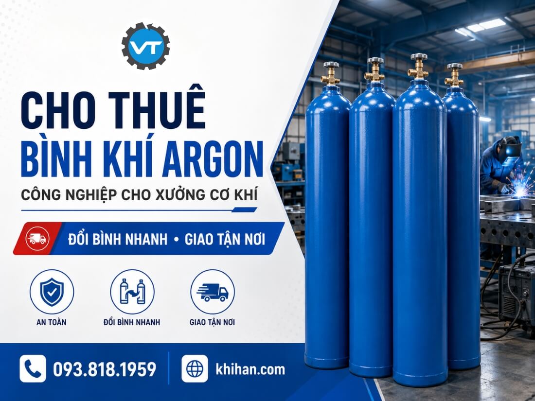 Cho thuê bình khí Argon Công Nghiệp