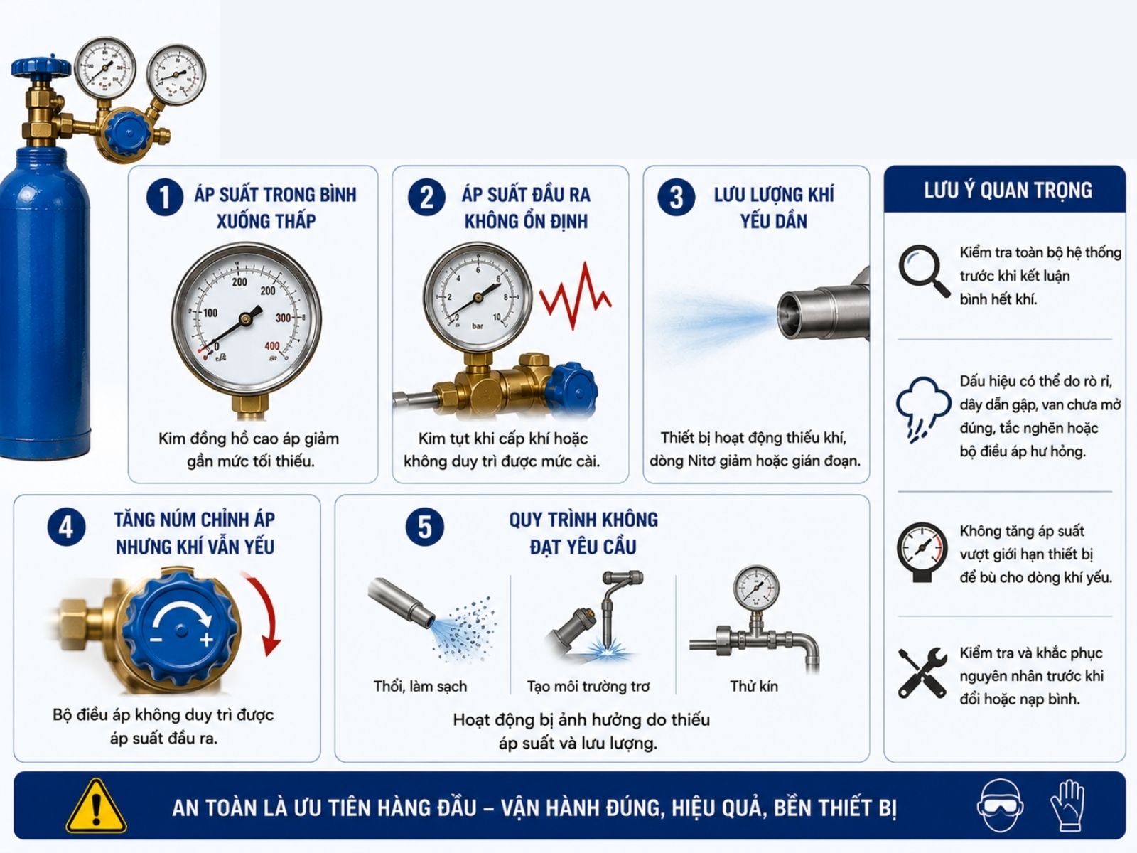 Dấu Hiệu Bình Nitơ Sắp Hết