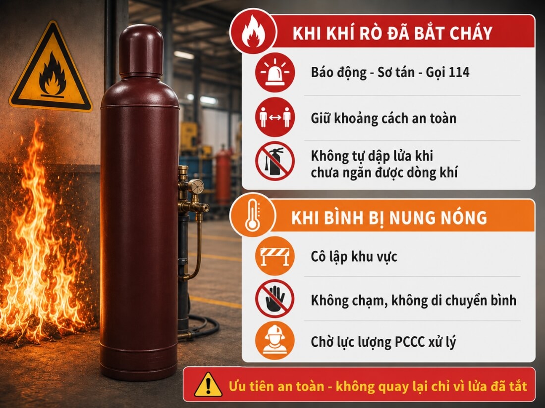 Hướng xử lý khi xảy ra sự cố rò rỉ khí Acetylene
