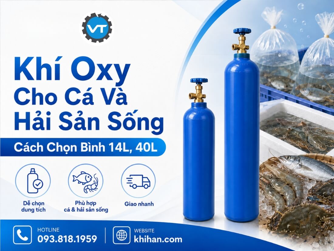 Khí Oxy cho cá và hải sản sống