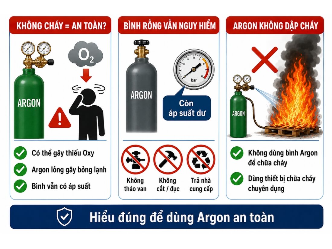 Những hiểu lầm về khí Argon
