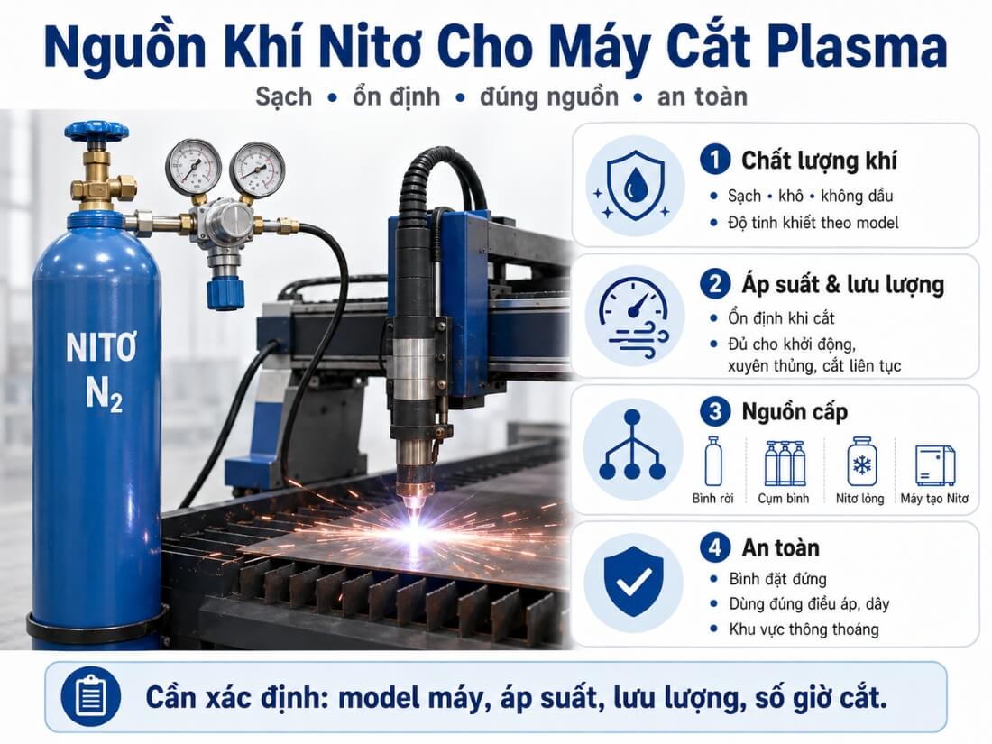 Tiêu chuẩn nguồn khí cho máy cắt Plasma