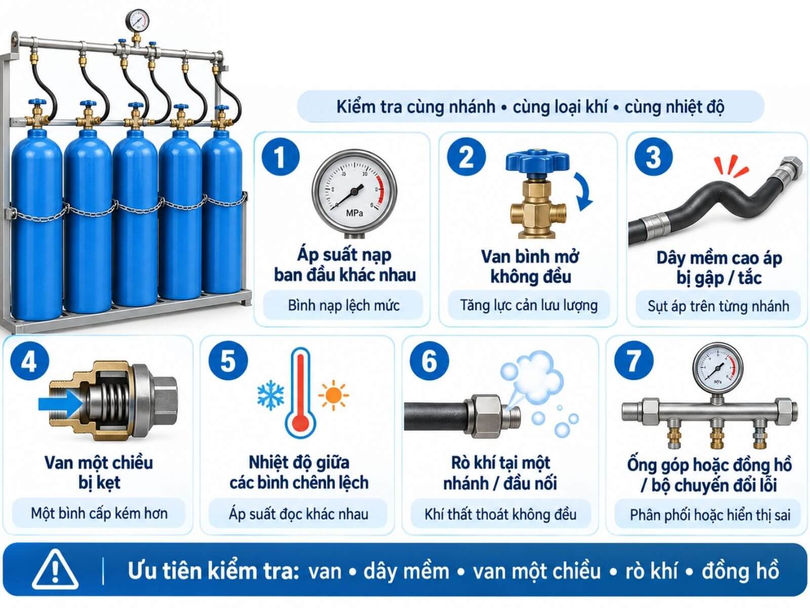 7 Nguyên Nhân Khiến Các Bình Trong Giàn Tiêu Hao Không Đều