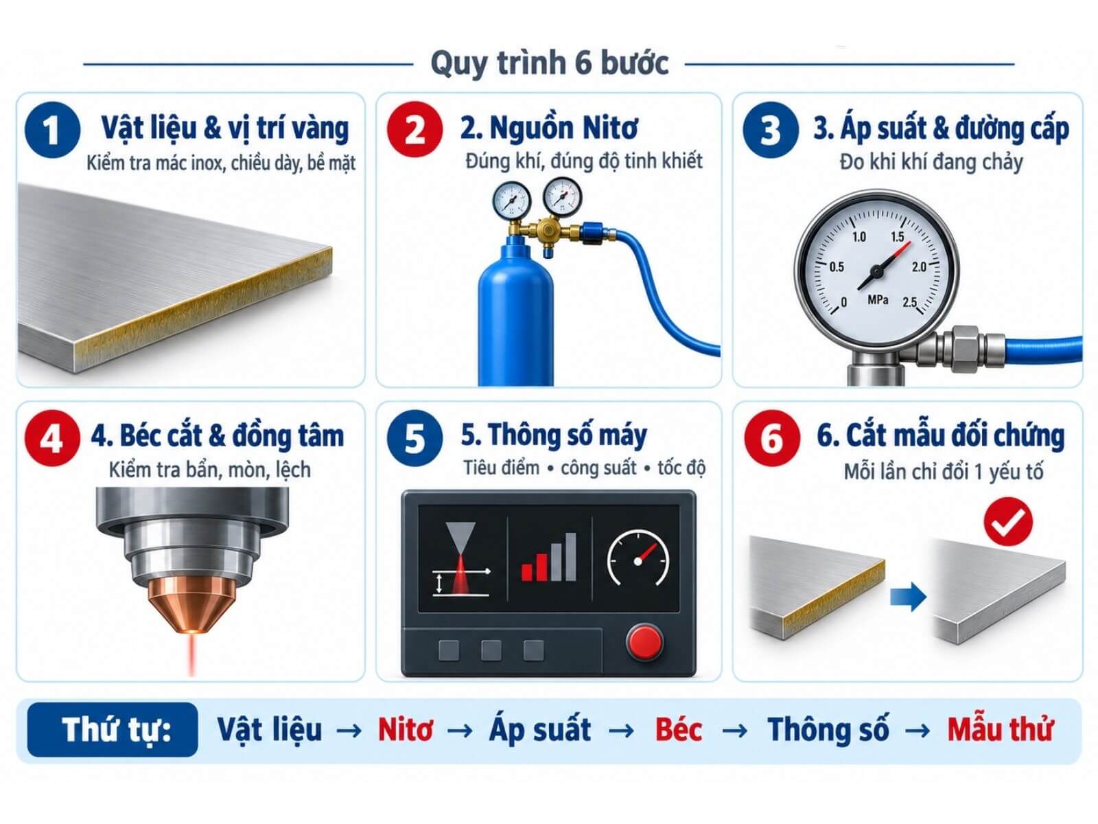 Cách Kiểm Tra Mép Cắt Inox Bị Vàng Theo 6 Bước