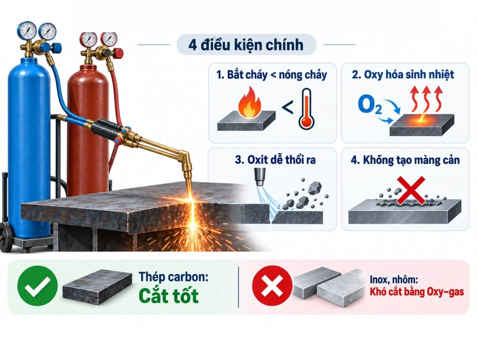 Điều Gì Quyết Định Kim Loại Có Cắt Được Bằng Oxy-gas?