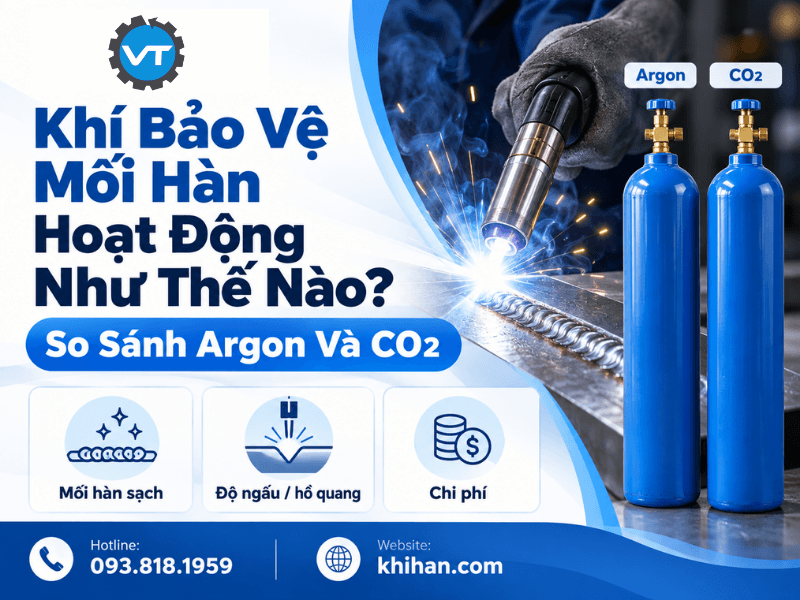 Khí Bảo Vệ Mối Hàn Hoạt Động Như Thế Nào? So Sánh Argon Và CO2