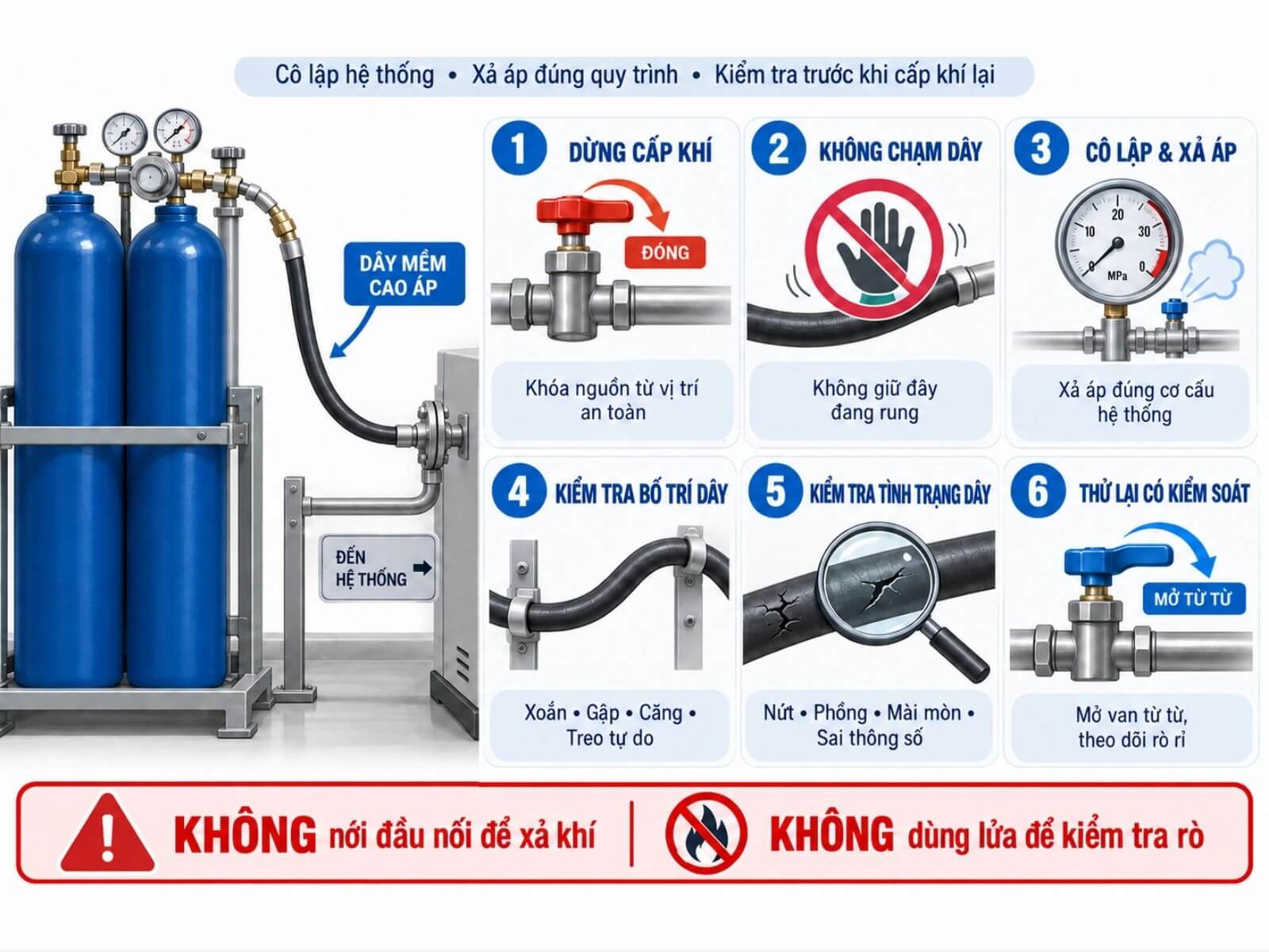 Cách Kiểm Tra Dây Mềm Cao Áp Theo Thứ Tự