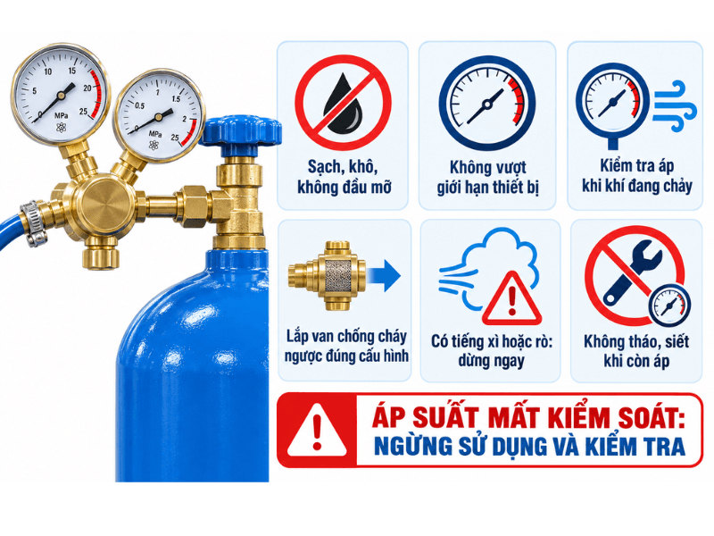 Lưu Ý An Toàn Khi Chỉnh Áp Suất Oxy