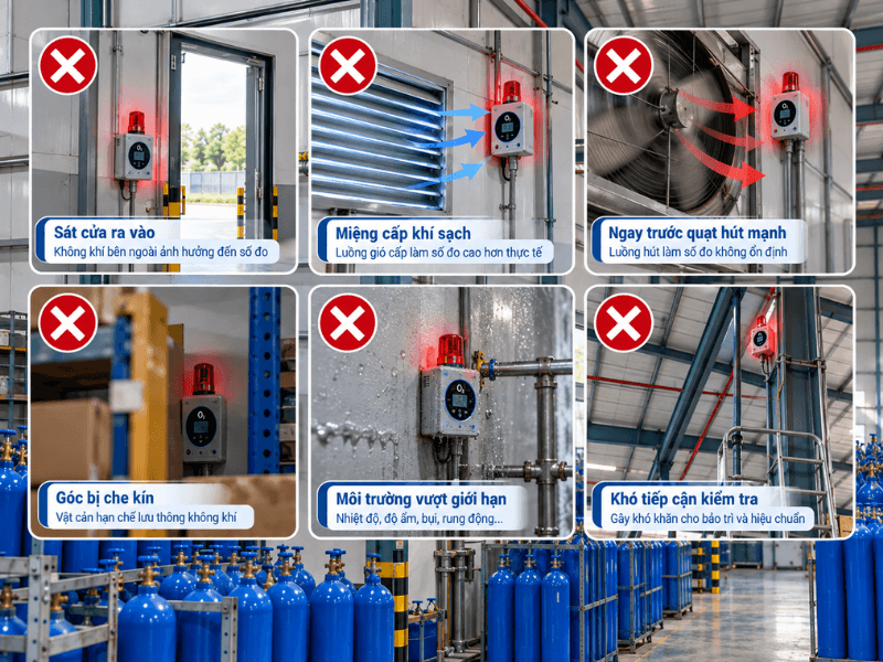 Những Vị Trí Không Nên Đặt Cảm Biến