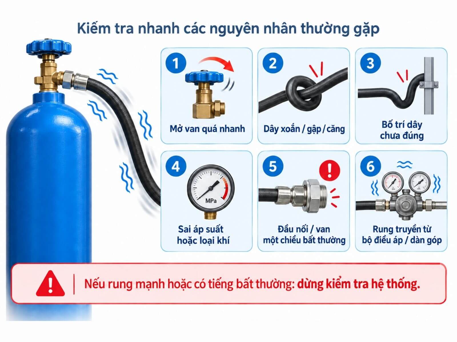 Vì Sao Dây Mềm Cao Áp Rung Khi Mở Van?