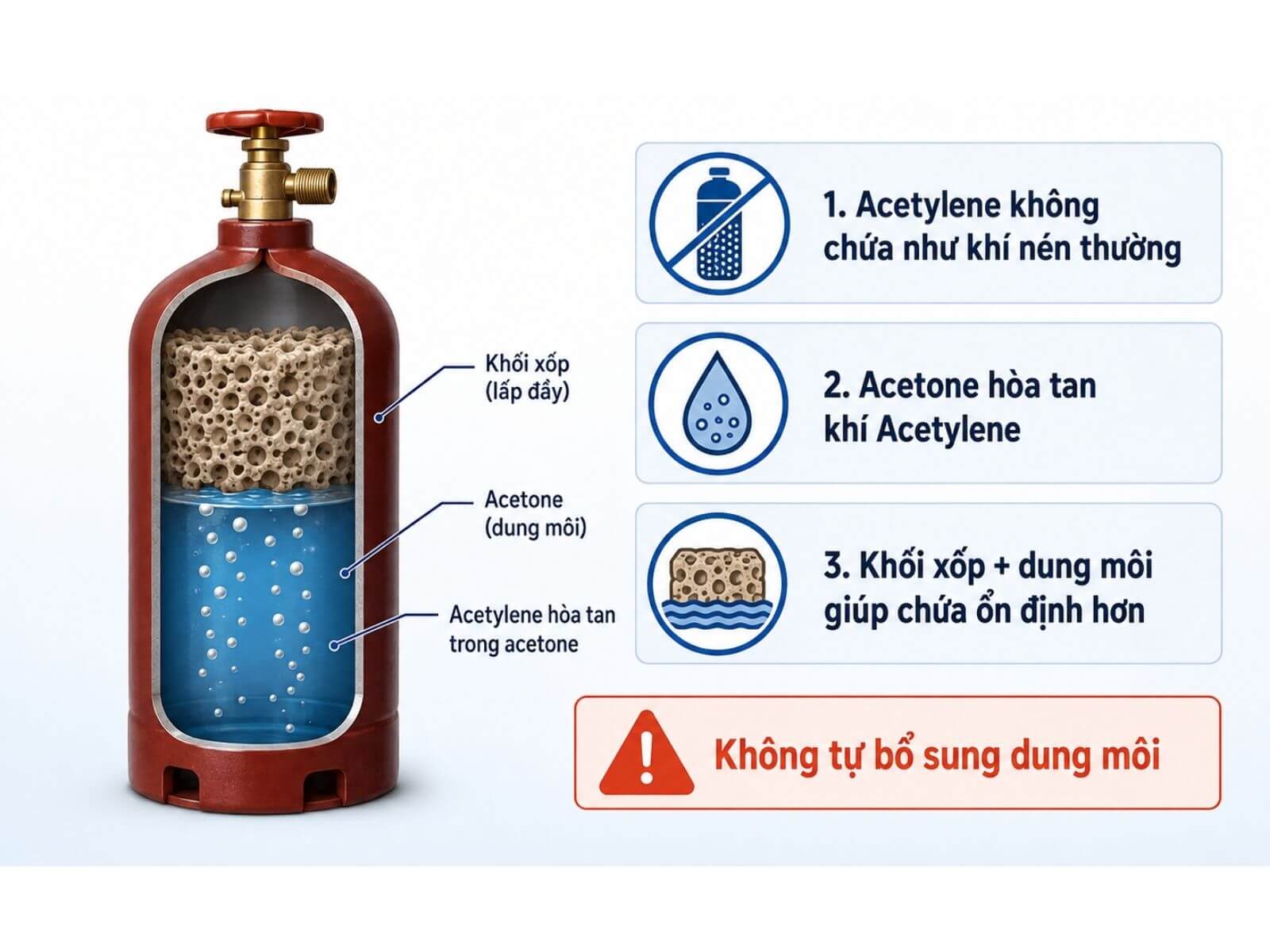 Vì Sao Trong Bình Acetylene Có Acetone?