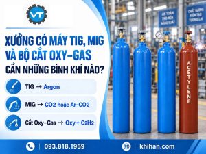 Xưởng Có Máy TIG, MIG Và Bộ Cắt Oxy–Gas Cần Những Bình Khí Nào?