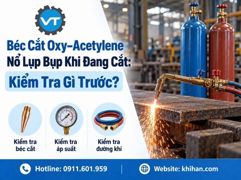 Béc Cắt Oxy–Acetylene Nổ Lụp Bụp Khi Đang Cắt: Kiểm Tra Gì Trước?
