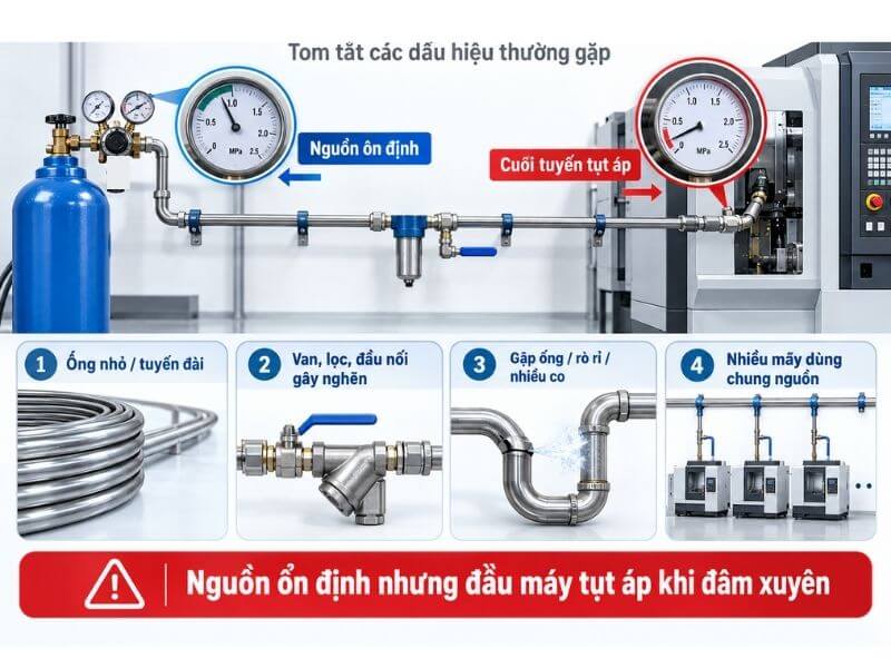Tụt Áp Do Đường Ống Có Dấu Hiệu Gì?