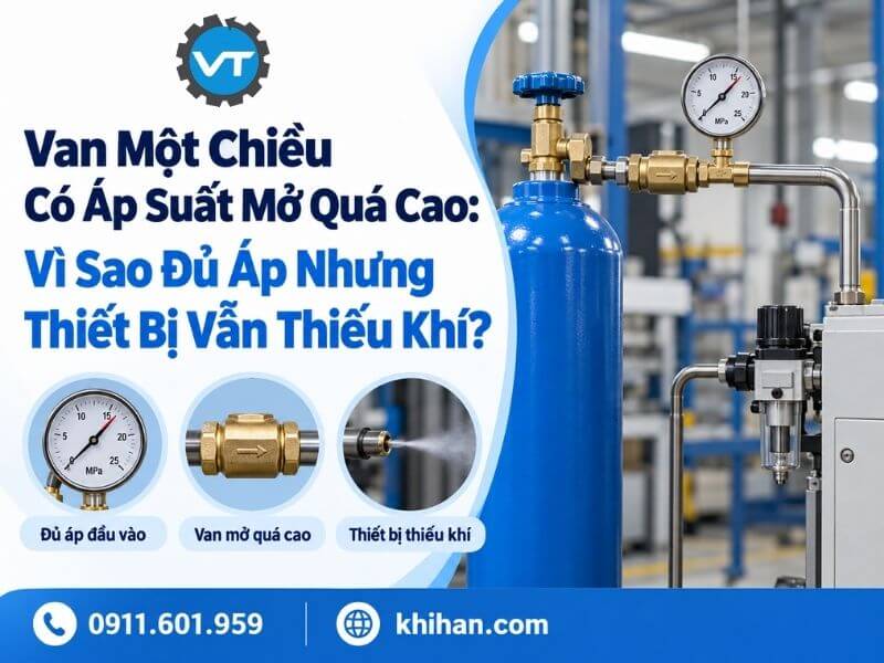 Van Một Chiều Có Áp Suất Mở Quá Cao: Vì Sao Đủ Áp Nhưng Thiết Bị Vẫn Thiếu Khí?