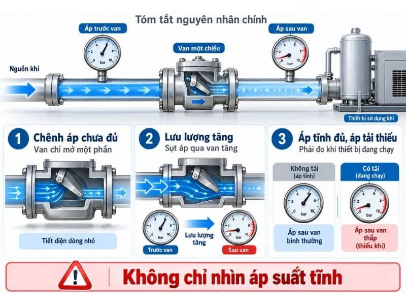 Lý Do Áp Suất Mở Quá Cao Làm Thiết Bị Thiếu Khí