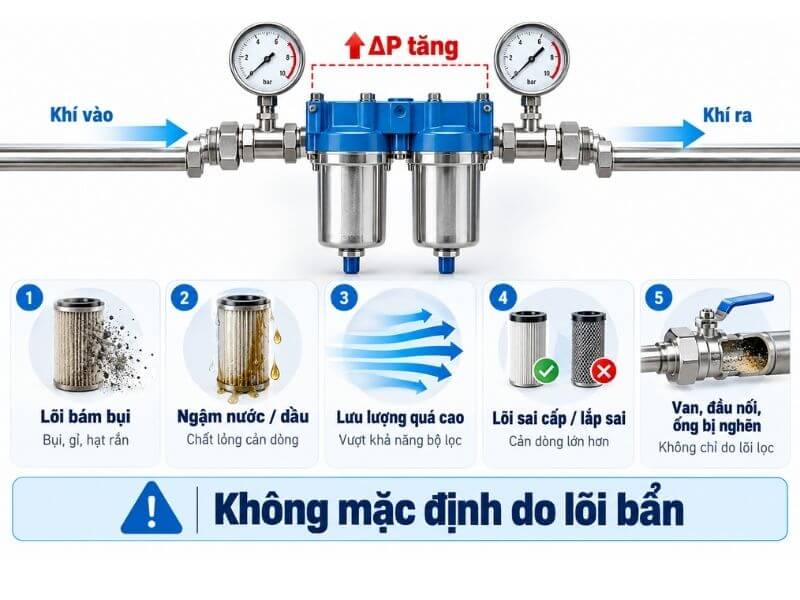 Vì Sao Chênh Áp Qua Bộ Lọc Tăng?