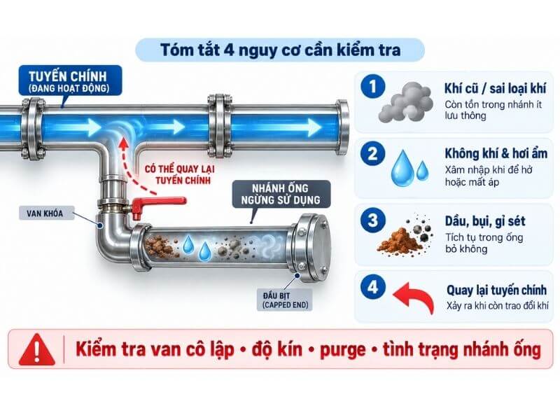 Vì Sao Nhánh Ống Ngừng Sử Dụng Có Thể Gây Nhiễm Bẩn Khí?